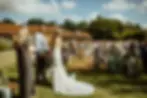 Wedding couple at The Octagon Barn