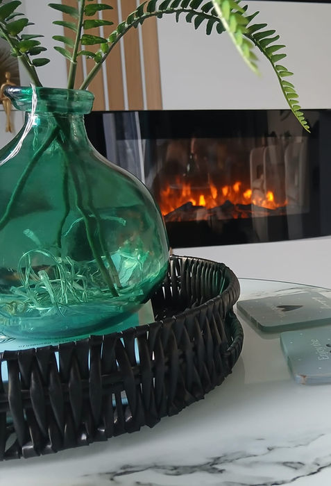 Living room with electric fire