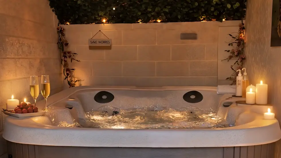 Our indoor hot tub