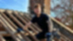 Roofer replacing old tiles with new high-quality roofing materials