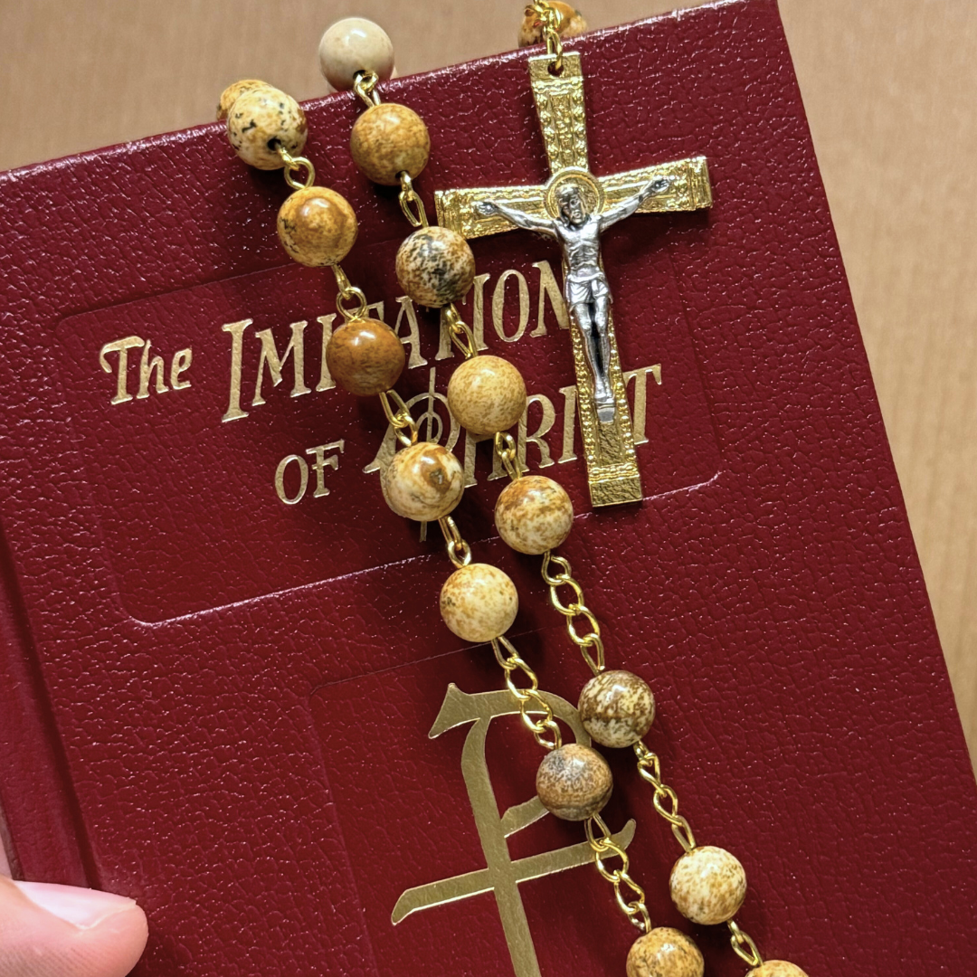Handmade Brown Natural Jasper Stone Rosary