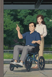 電動車いす夫婦で介助