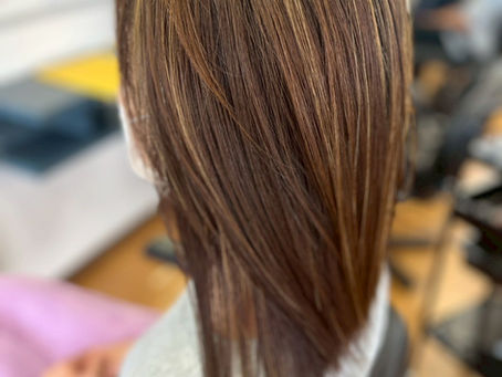 【時短ハイライト】リタッチと同時施術OK!抜きっぱなし細ハイライトで立体感UP|笠間市SAY-21