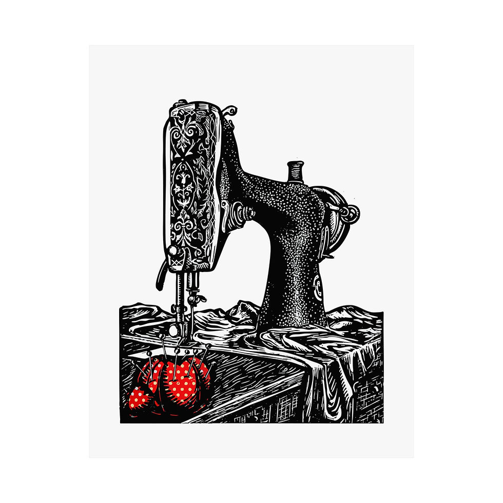 Thumbnail: Sewing Machine Art Print Poster | Vintage Sewing Decor 