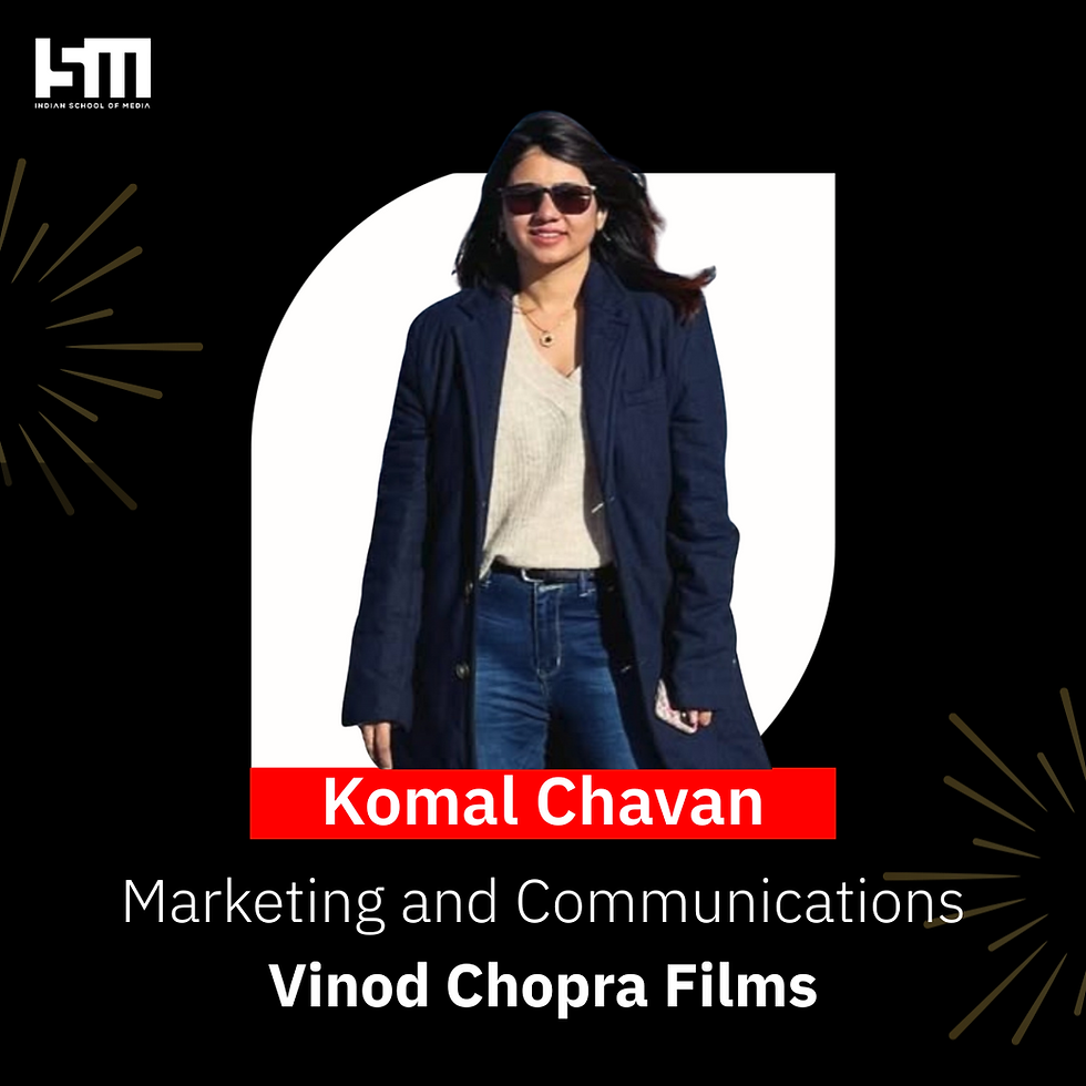 Komal Chavan plays a key role at Vinod Chopra Films