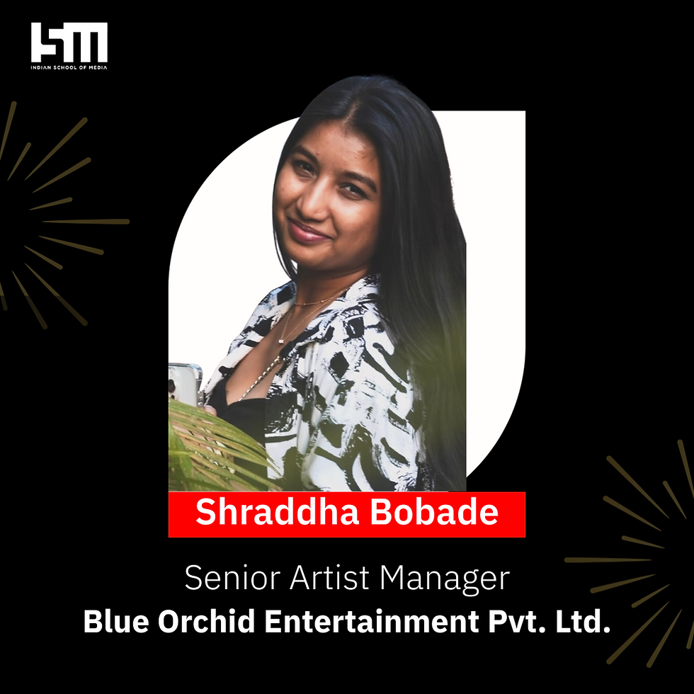 Shraddha Bobade manages top artists as a Senior Artist Manager at Blue Orchid Entertainment,