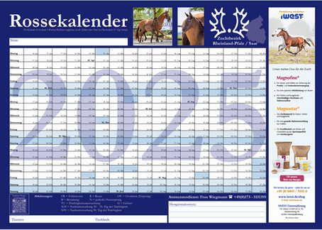 Rossekalender 2025 - zum kostenlosen Download, aber auch papiergebunden erhältlich