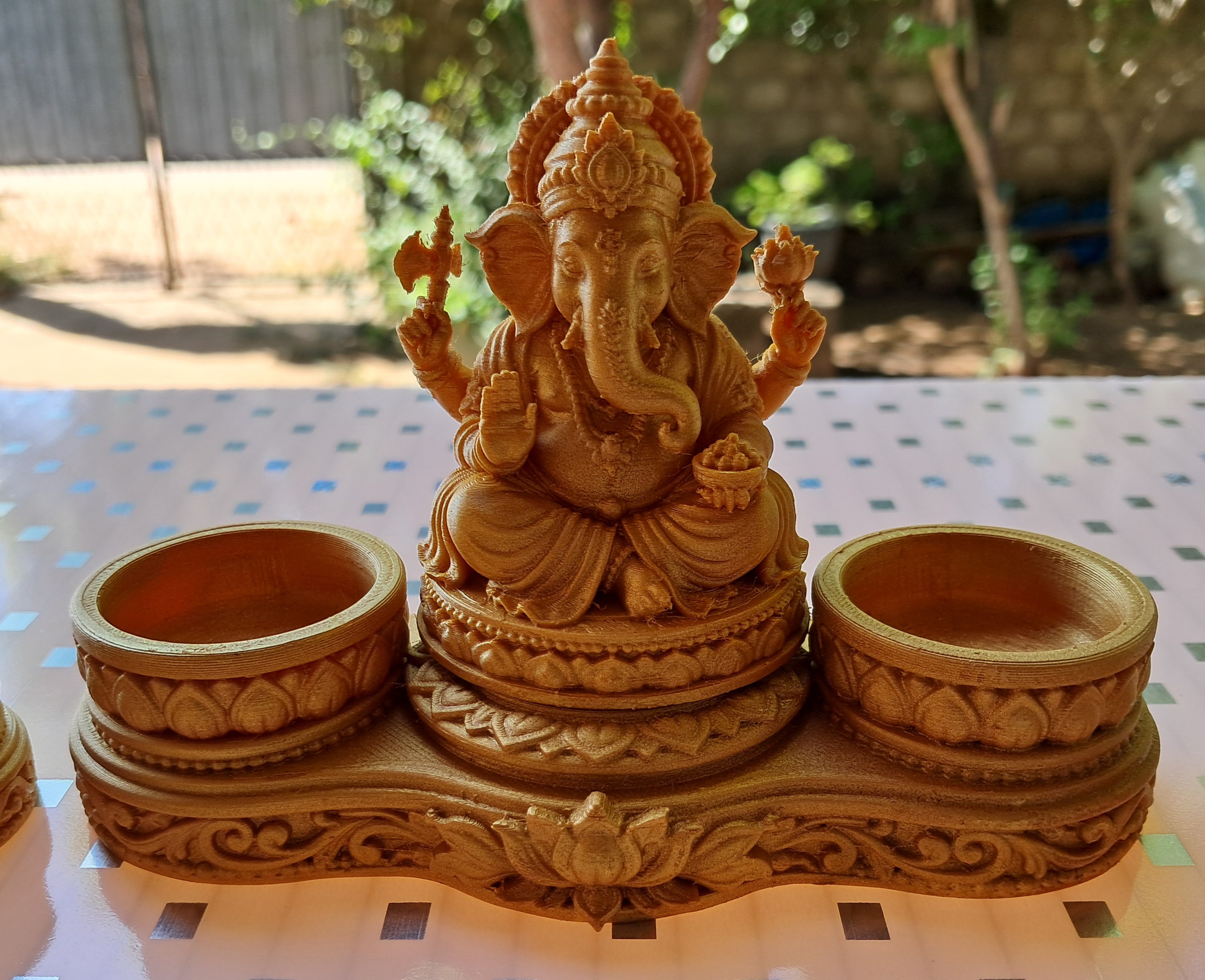 Lord Ganesha Idol with kumkumam thiruneer Holders