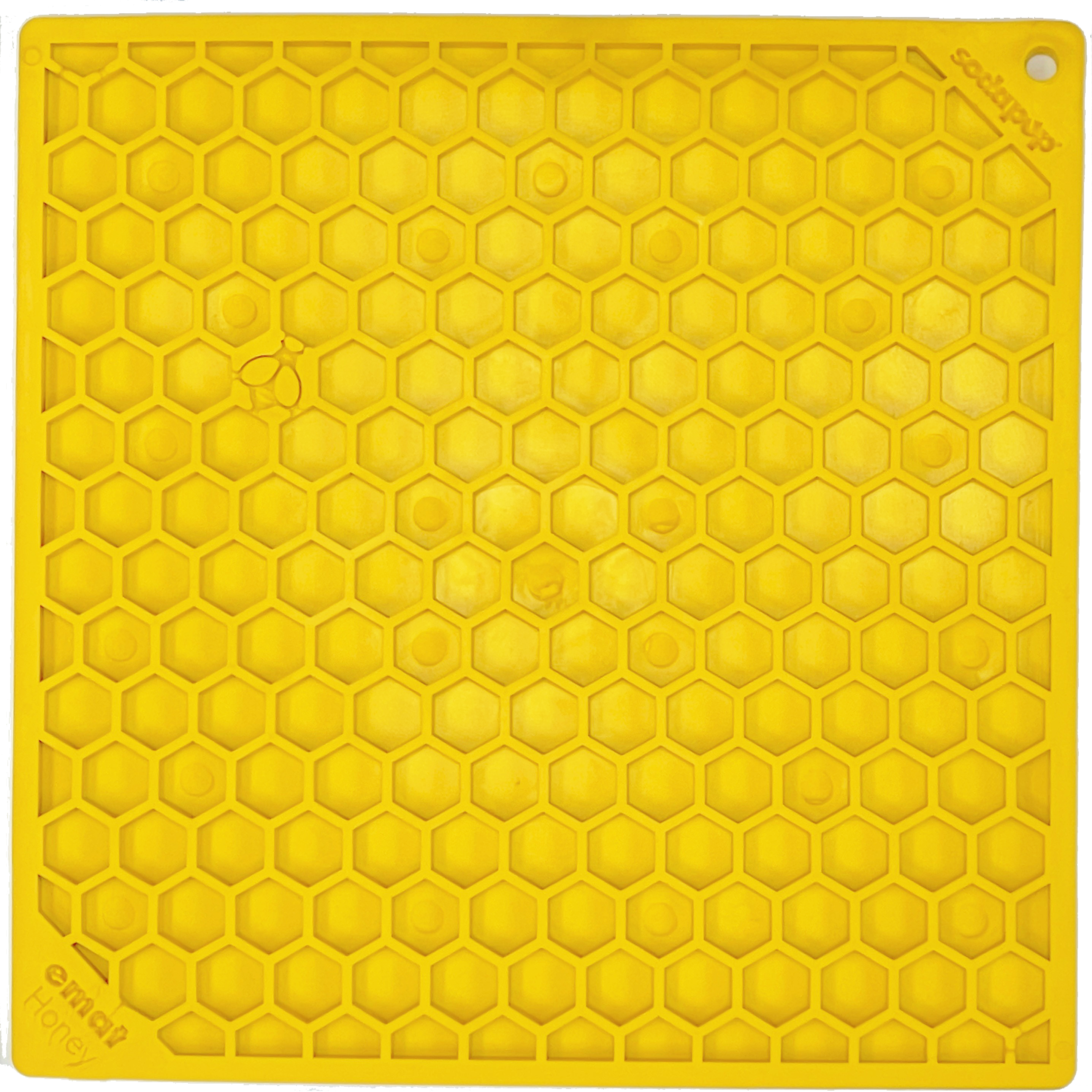 Honeycomb Design Emat Enrichment Licking Mat - Yellow - Larg