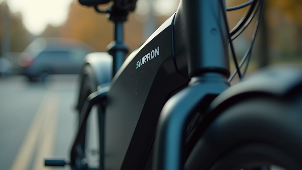Close-up view of a Surron eBike's battery compartment