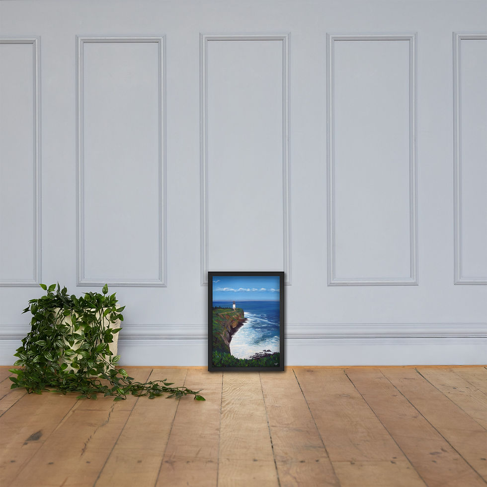 Thumbnail: Lighthouse Ocean Framed photo paper poster