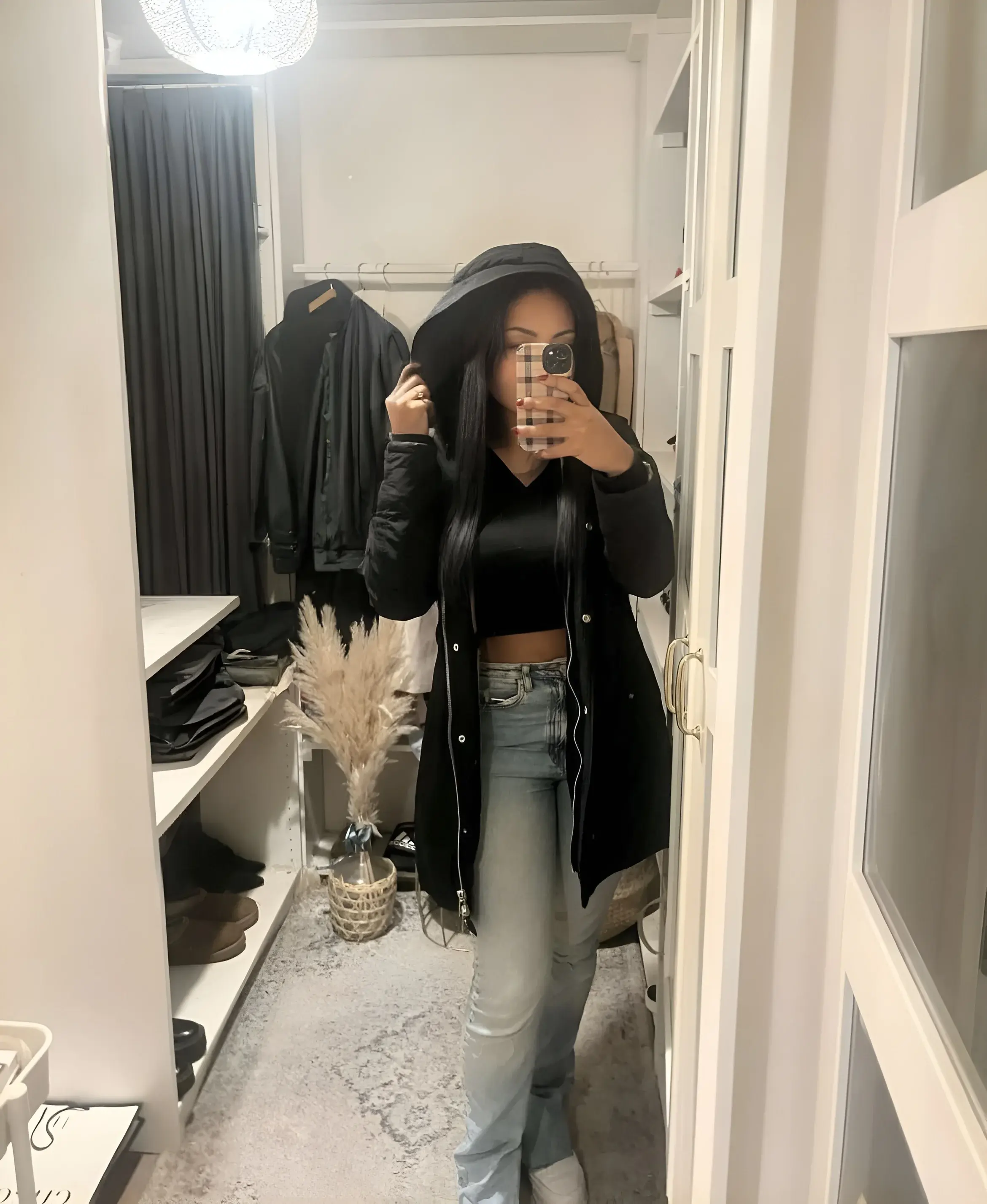 Parka manteau noir long