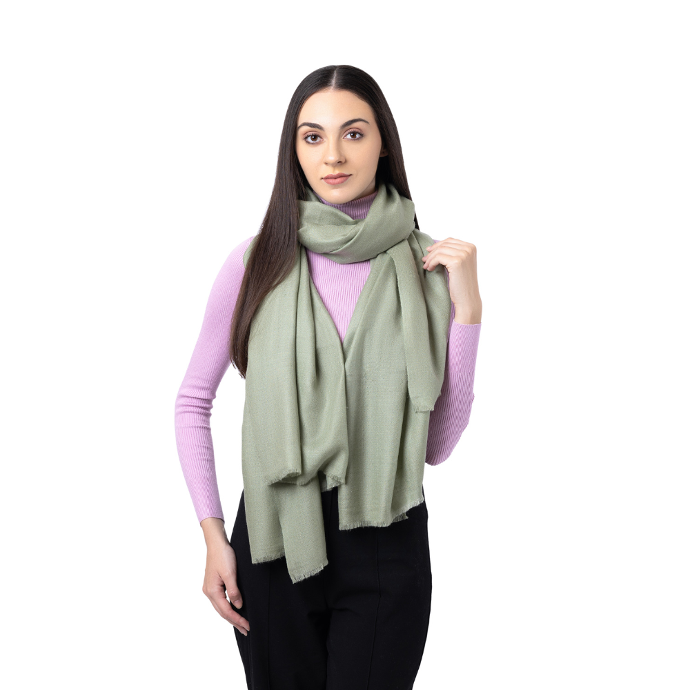 Olive Green Cashmere Shawl