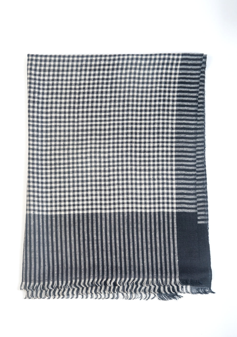 Thumbnail: Black Check Cashmere Shawl
