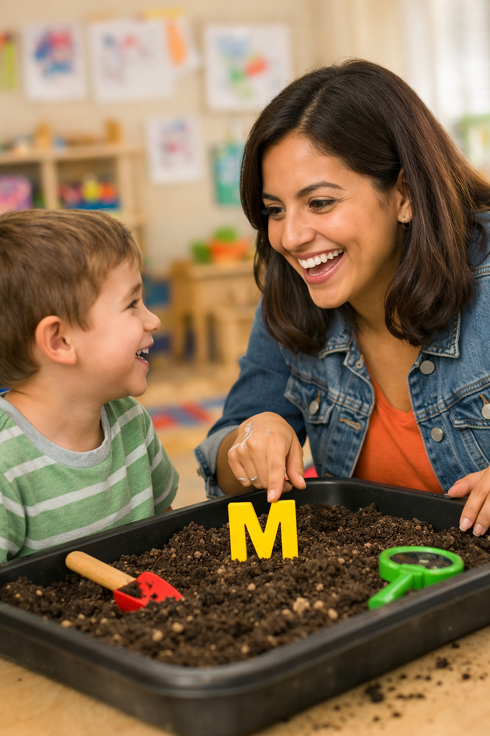 Teacher and boy explore letter 'M'.png