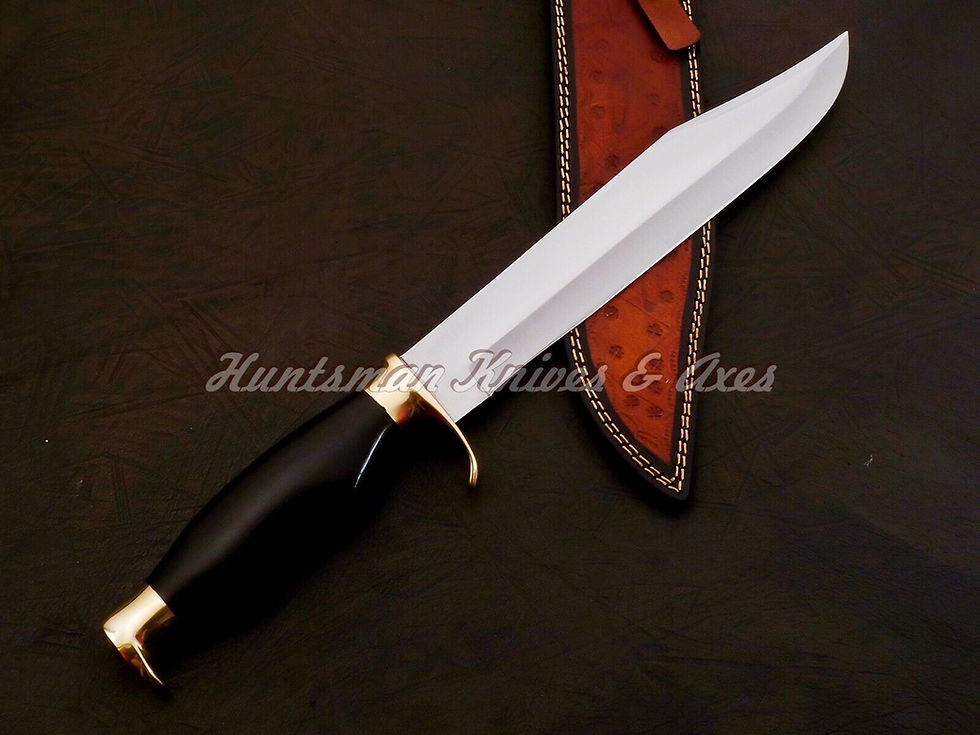 Thumbnail: Custom Made Hand Forged Stainless Steel clip point BOWIE with Black Micarta Grip