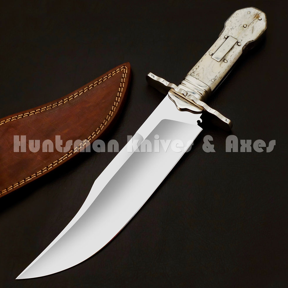 Thumbnail: Custom Made Hand Forged Spring Steel Dogbone Bowie REPLICA In German Silver