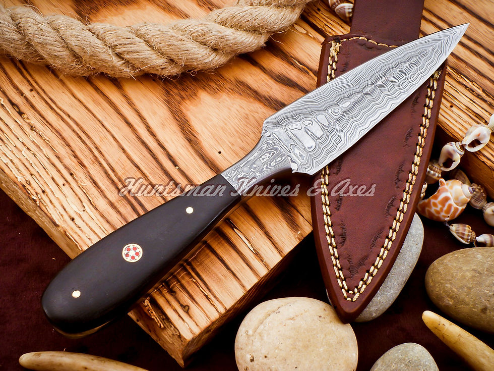 Thumbnail: Custom Forged Damascus Steel Fairbairn Sykes Fighting Dagger W. Micarta Scales