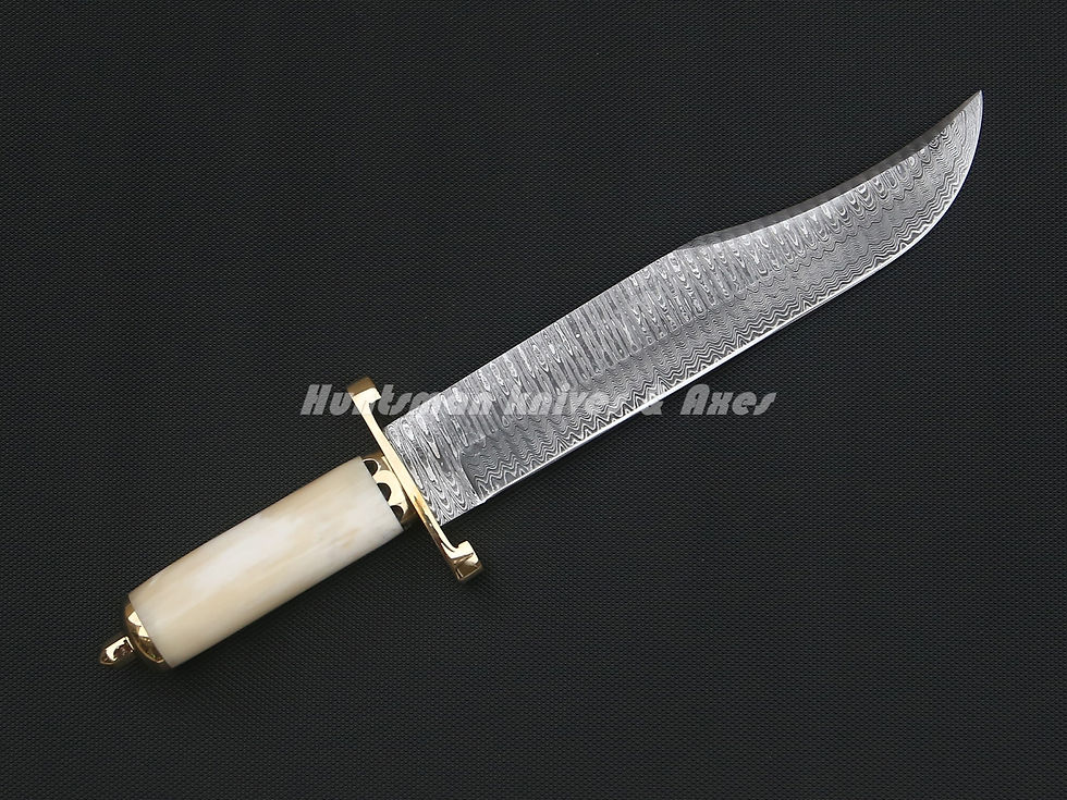 Thumbnail: Custom Made Forged Damascus Steel Buck 903 REPLICA Bowie In Bone Handle