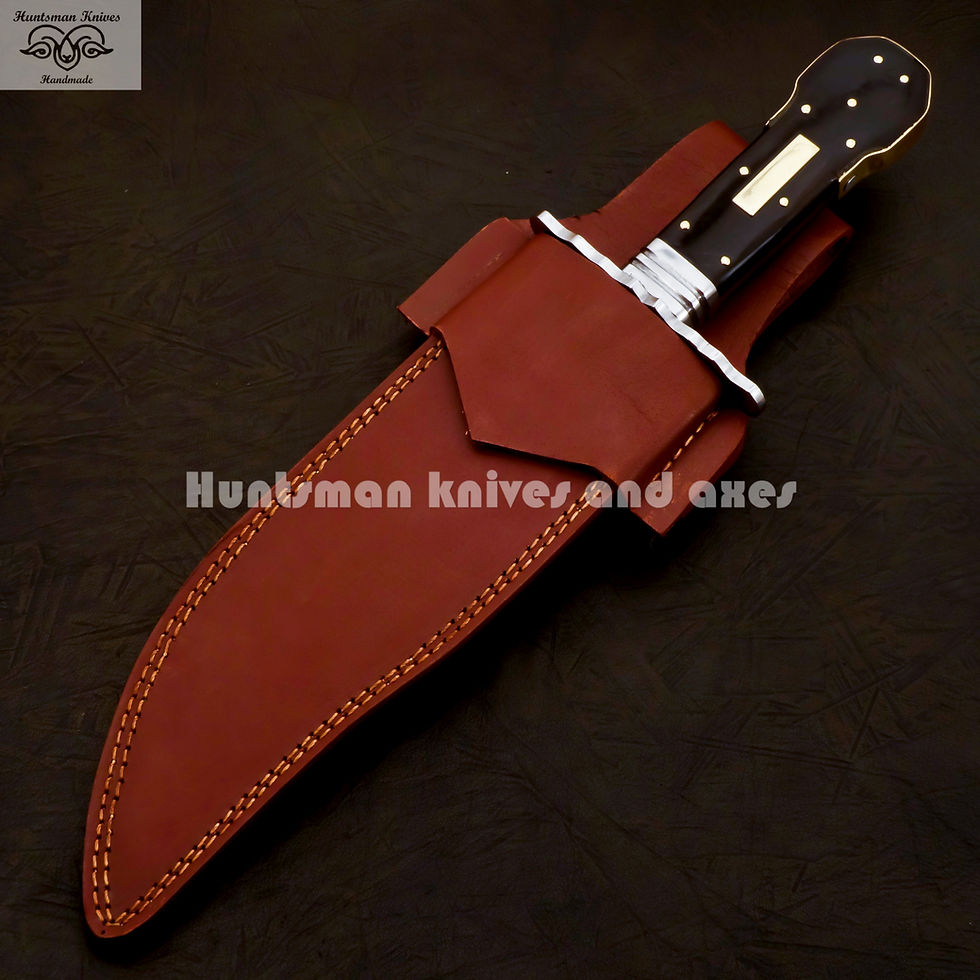 Thumbnail: Custom Made Hand Forged Damascus Steel Full Tang DOGBONE BOWIE Replica W/Horn