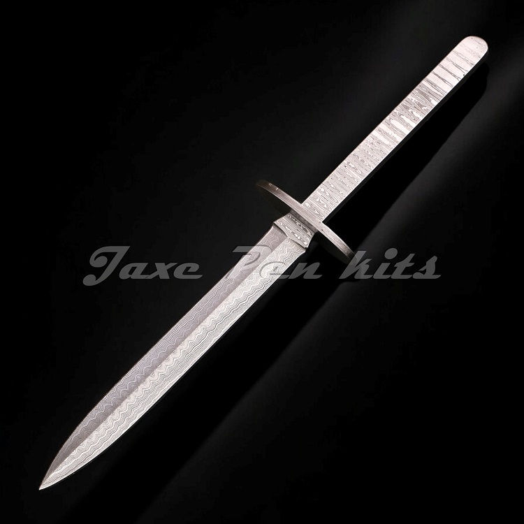 Thumbnail: Large Full Tang Damascus Dagger Kit Loose Guard