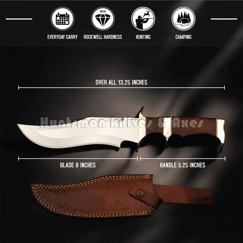 Thumbnail: Custom Made Sub-Hilt Bowie In D2 Steel & Wooden Handles