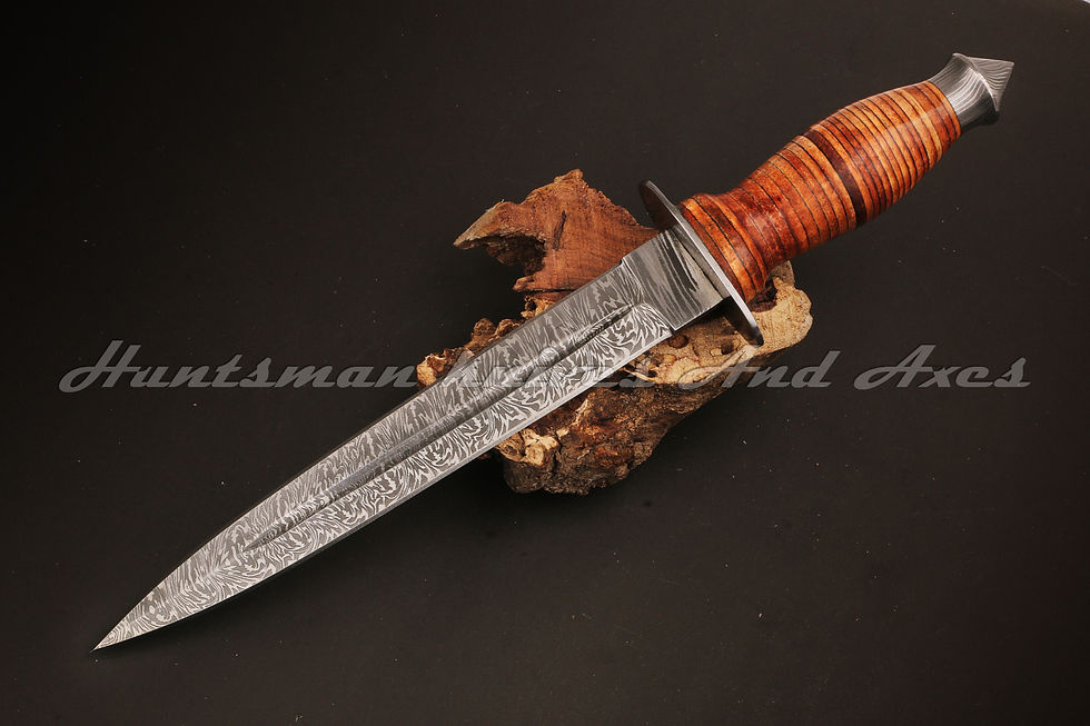 Thumbnail: Custom Made Hand Forged Damascus Double Edged WWI Fairbairn Sykes DAGGER Replica