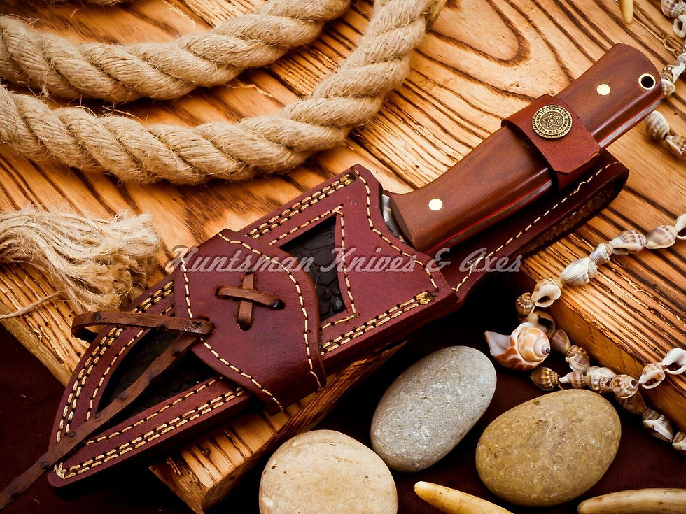 Thumbnail: Hand Forged Damascus Steel Hunting Knife with Micarta Grip