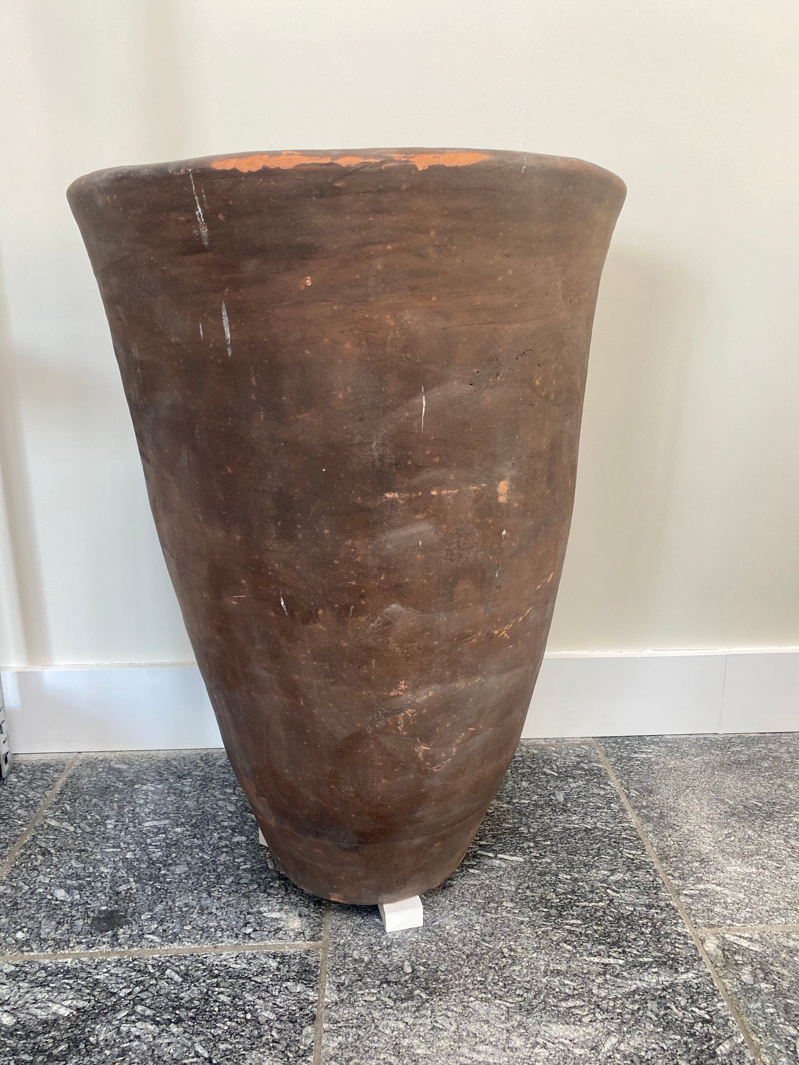 Handmade Terracotta Olive Jar Antique Replica 30.5"H x 21.5" DIA