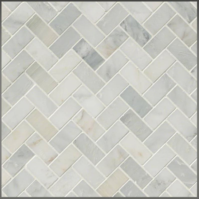 ARABESCATO CARRARA HERRINGBONE PATTERN TILE -  9.4 sq.ft/box