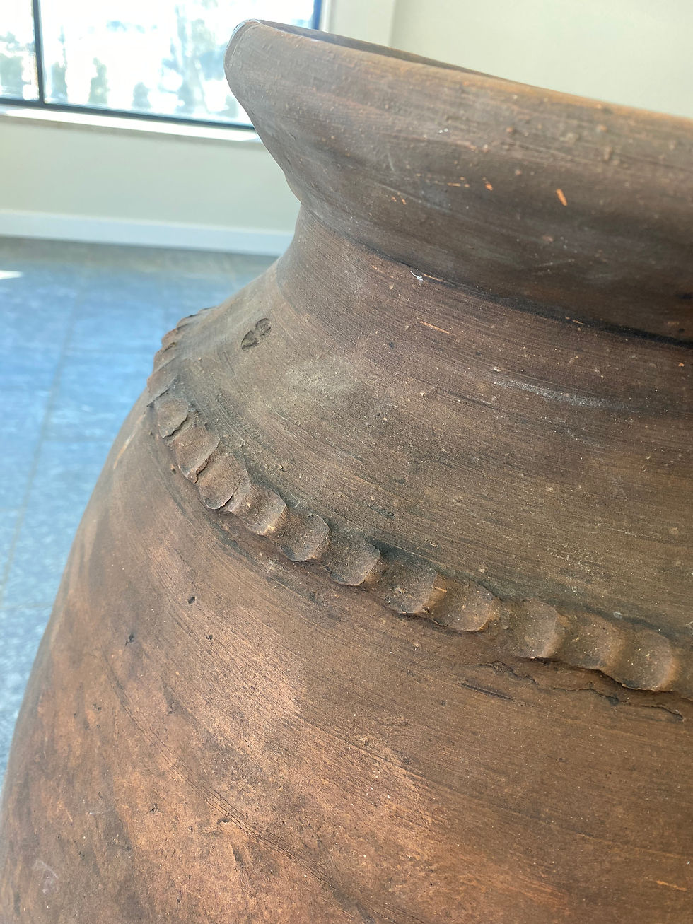 Thumbnail: Handmade Terracotta Olive Jar Antique Replica 41"H x 19" DIA
