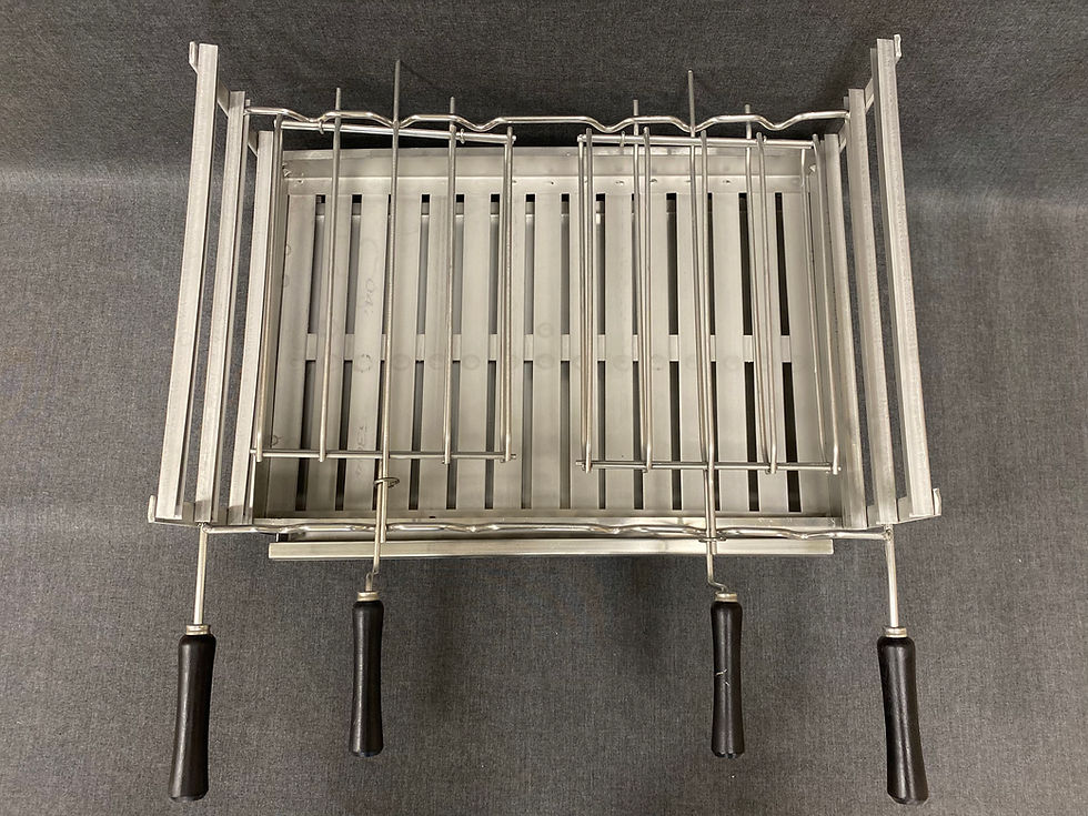 Miniatura: Rejilla para asador de doble cierre de acero inoxidable (64x38cm)