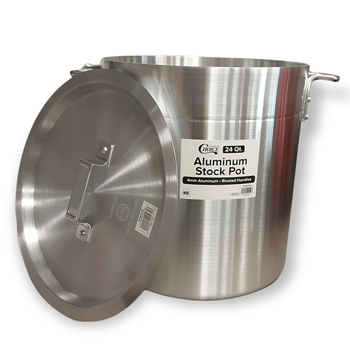 24 Qt. Standard Weight Aluminum Stock Pot with Cover