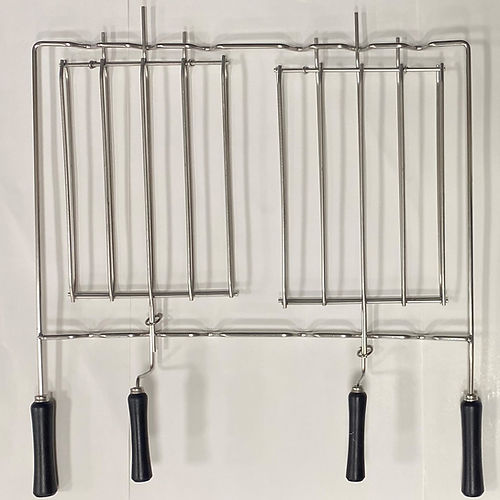 Rejilla para asador de doble cierre de acero inoxidable (64x38cm)