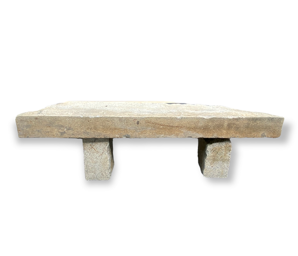 Thumbnail: 70" L x 19" W - Reclaimed Granite Stone Bench with Natural Edge Finish
