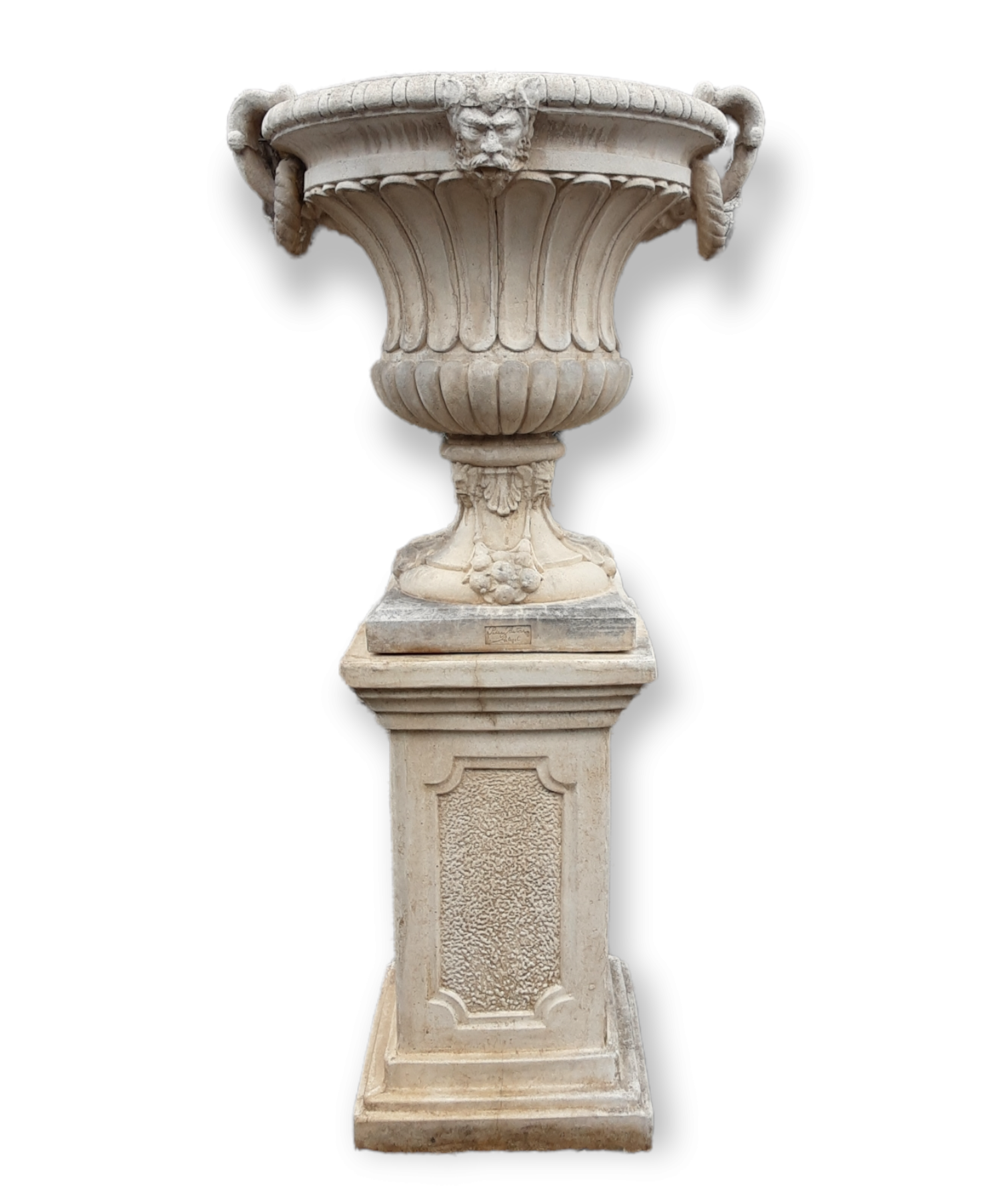 White Antique Concrete Base