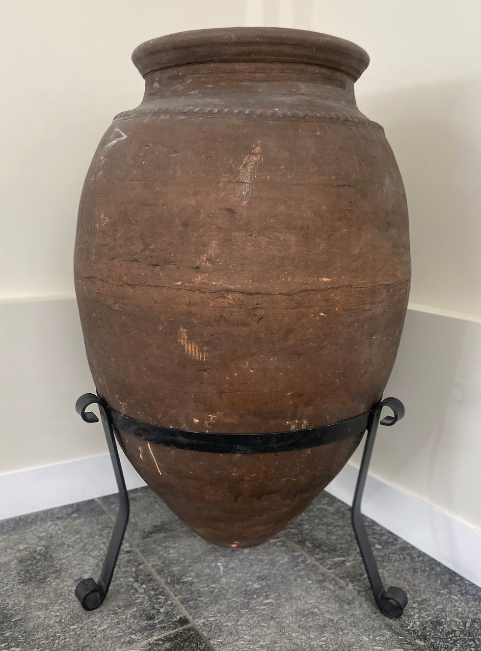 Thumbnail: Handmade Terracotta Olive Jar Antique Replica 50"H x 32" DIA