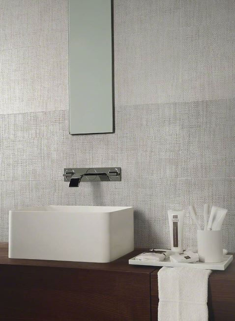 Thumbnail: 12"X24" TEKTILE CROSSHATCH GRAY PORCELAIN TILE - 14sq.ft/box