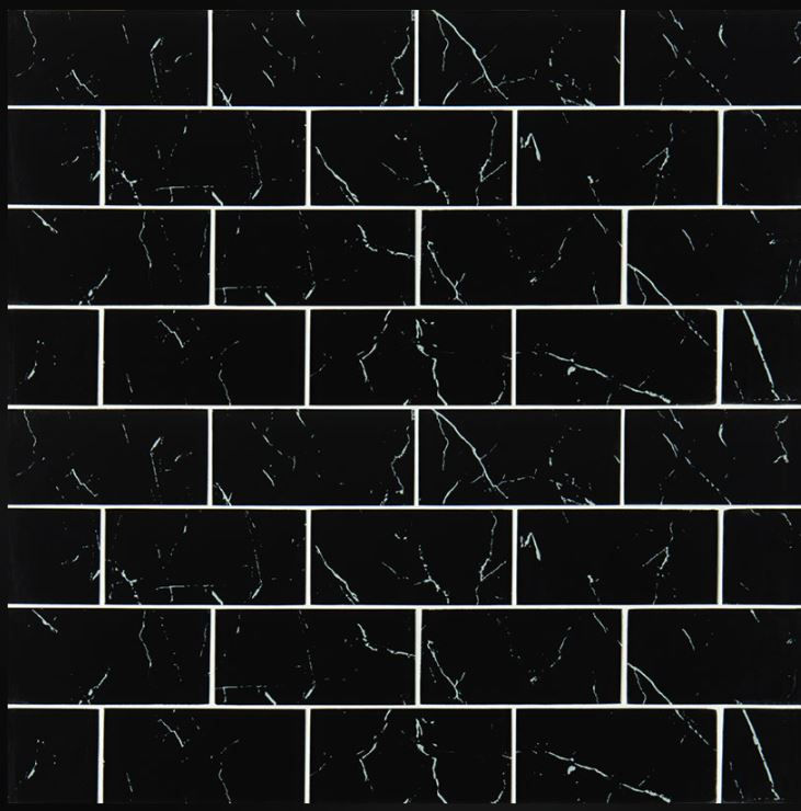 Thumbnail: 3"X6" NERO MARQUINA SUBWAY GLASS TILE - 5 sq.ft/box