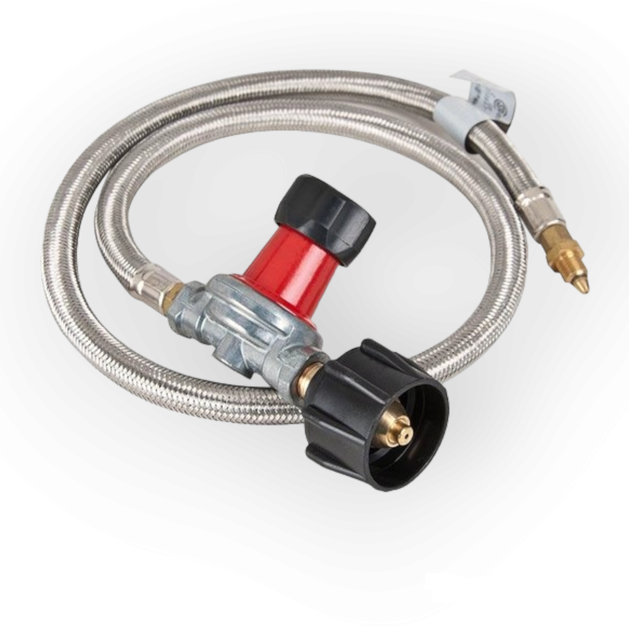 36"  Stainless Steel Gas Connector Hose and 30 PSI  Regulator - Male Connection