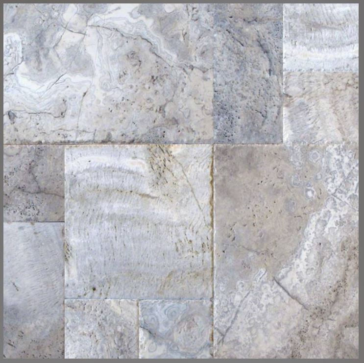 PATTER SILVER TRAVERTINE PAVER - 1 KIT (16 sq.ft)