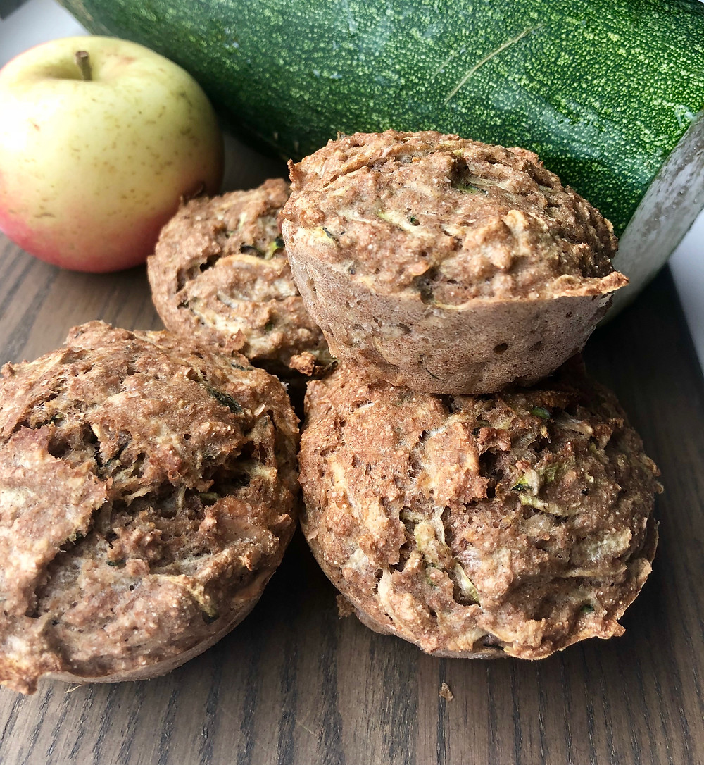 Muffins med squash og æble