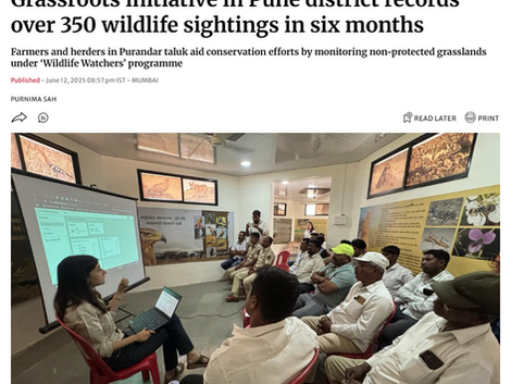 The Hindu - Grassroots initiative in Pune district records over 350 wildlife sightings in six months