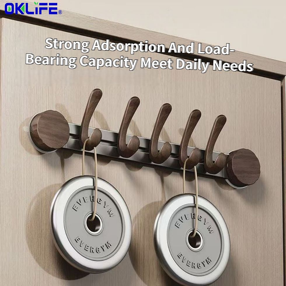 Thumbnail: [OKLIFE®]suction cup multiple hook walnut wood grain coat hook