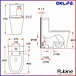 Rubine PF-106 One-Piece Toilet with Soft-Close Seat view 9