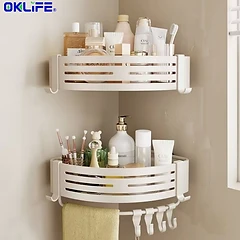 No-Drill Triangular Bathroom Corner Shelf alternate view