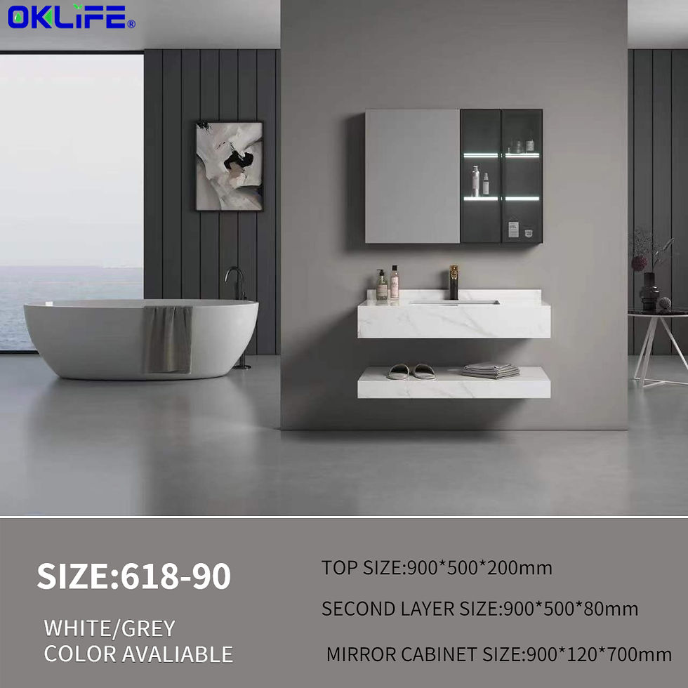 Thumbnail: [OKLIFE®]Luxury Bathroom Vanity Set Toilet Wash Basin Cabinet