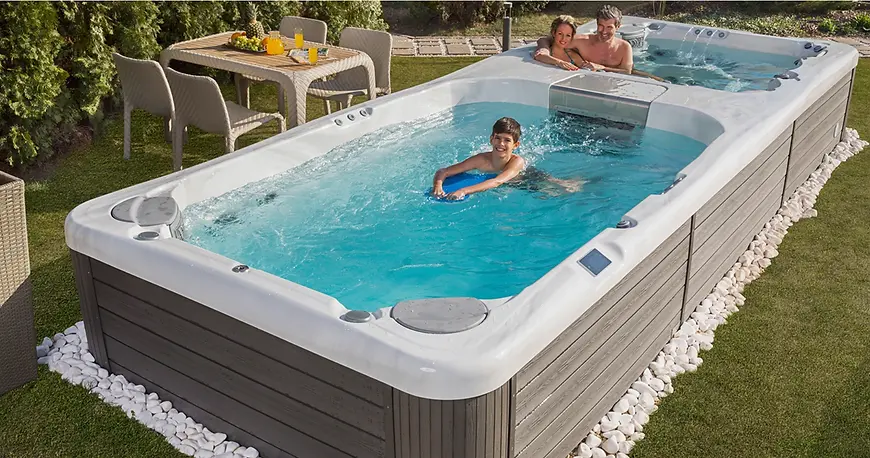 Miniature : acheter spa de nage type jacuzzi wellis rio grande w-flow valais vaud suisse