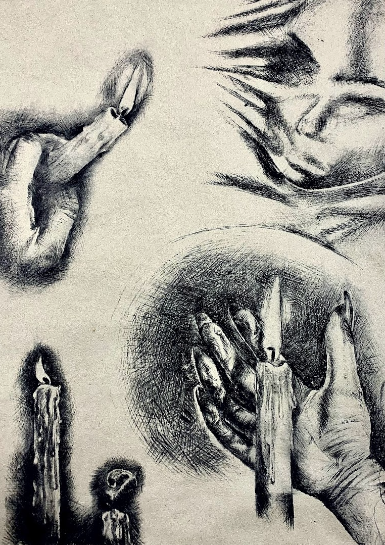 Untitled, etching ink on paper, 2023