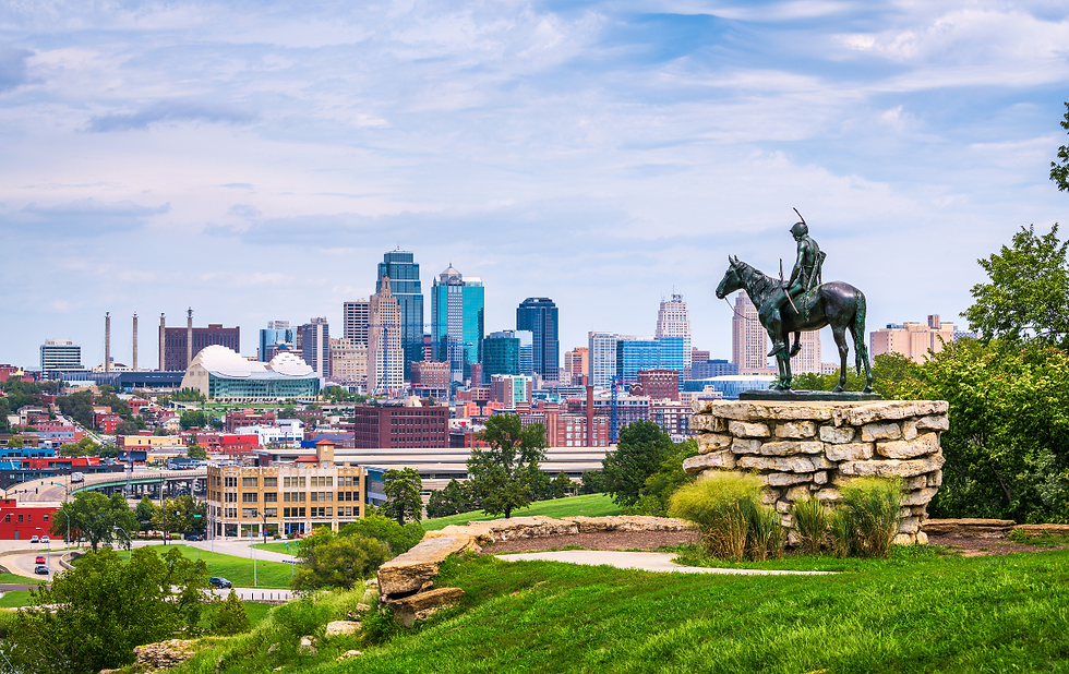 landscape view of downtown kansas city, missouri and the greater kansas city area which is where Heartland Doula is located